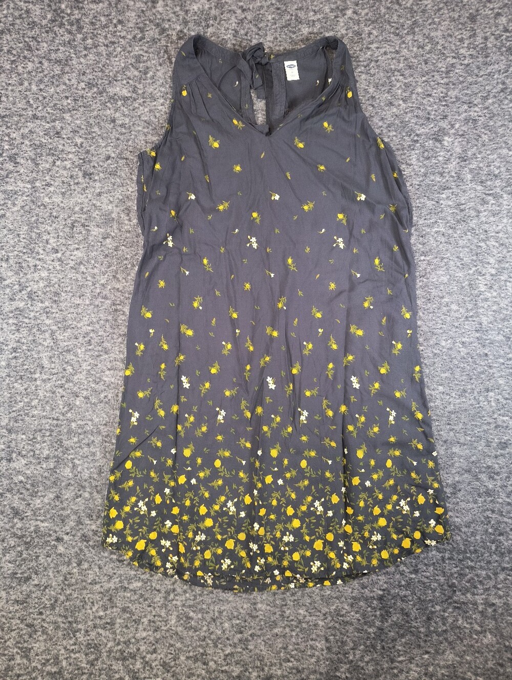 🔥BOGO Free🔥 Old Navy gray and yellow floral rayon dress, women's medium